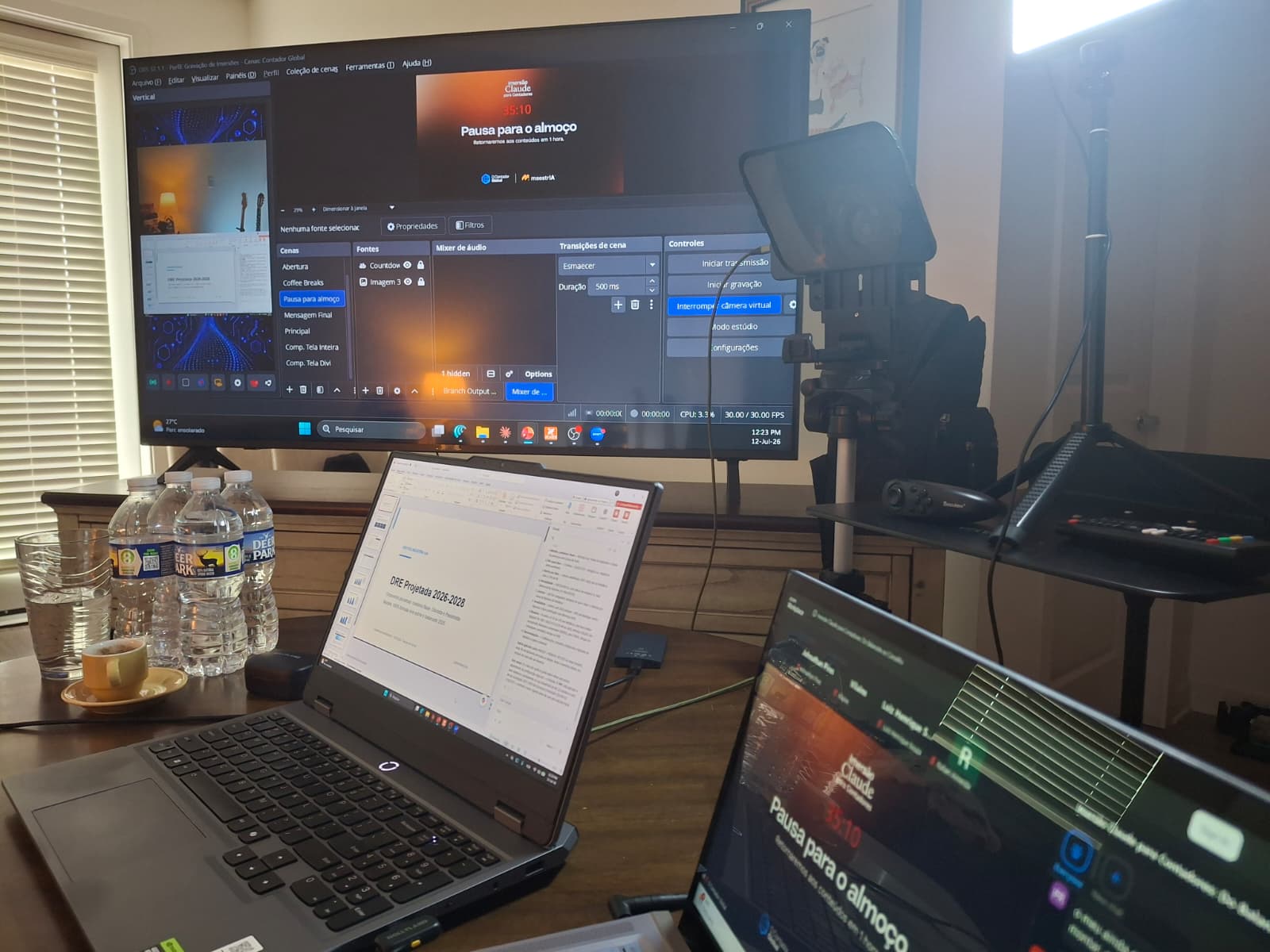 Estúdio de transmissão ao vivo da imersão